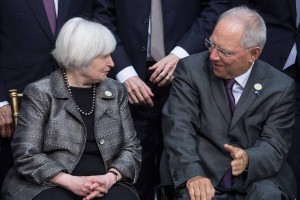 Group of 20 leaders back more easy-money policies German Finance Minister Wolfgang Schäuble, right, and U.S. Federal Reserve chairwoman Janet Yellen at the IMF/World Bank spring meetings in Washington on Friday. ENLARGE German Finance Minister Wolfgang Schäuble, right, and U.S. Federal Reserve chairwoman Janet Yellen at the IMF/World Bank spring meetings in Washington on Friday. 